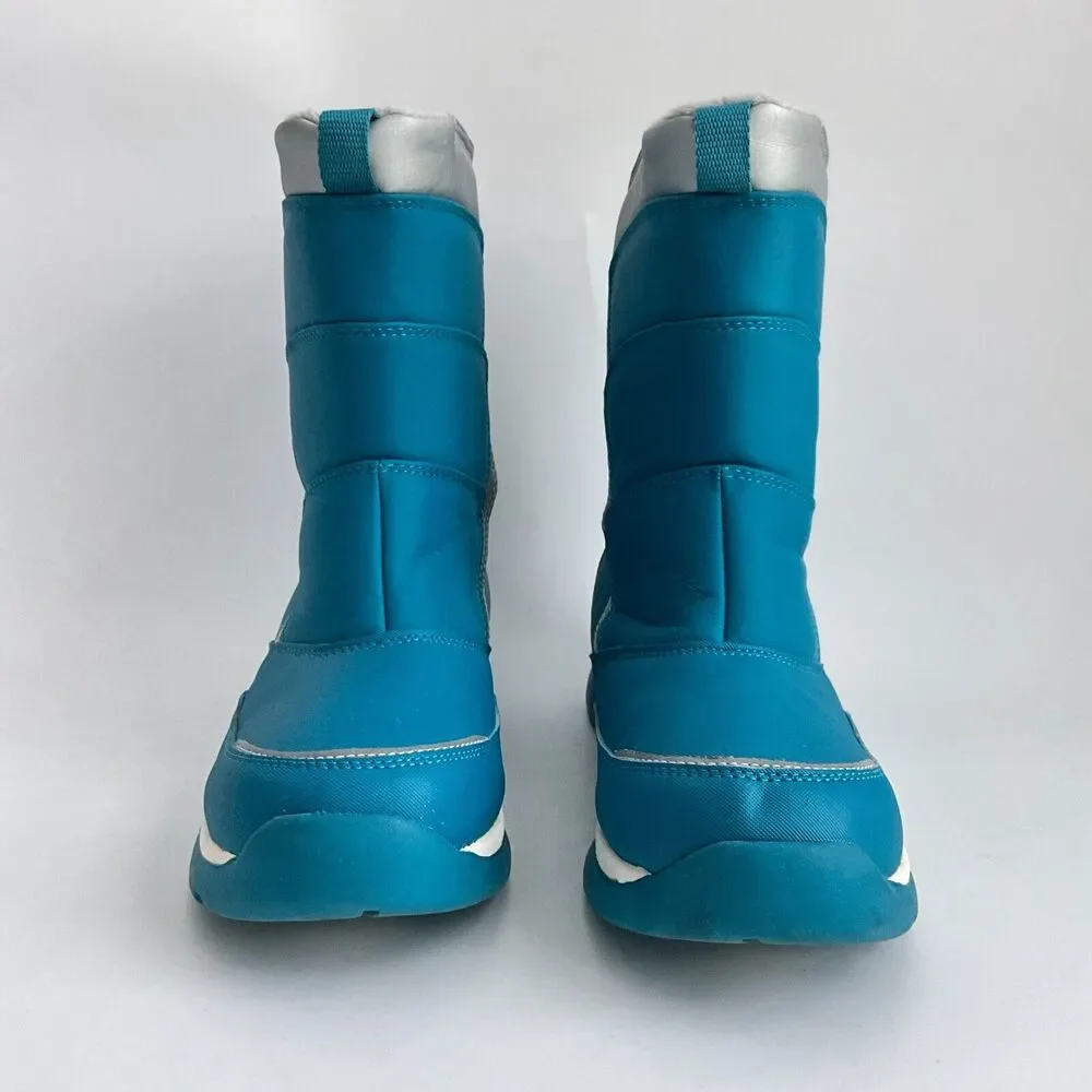Lands' End Waterproof Boots Kids Green Snow Flurry Shoes 4